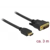 adapter kablowy wideo DeLOCK 85655 3m HDMI Typ A DVI Czarny