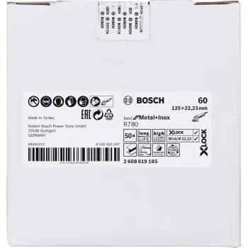 Tarcza szlifierska Bosch 125 mm, ziarnistość 60, model 2608619185