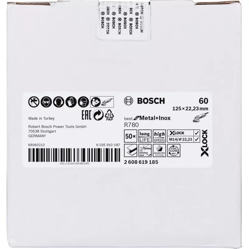 Tarcza szlifierska Bosch 125 mm, ziarnistość 60, model 2608619185