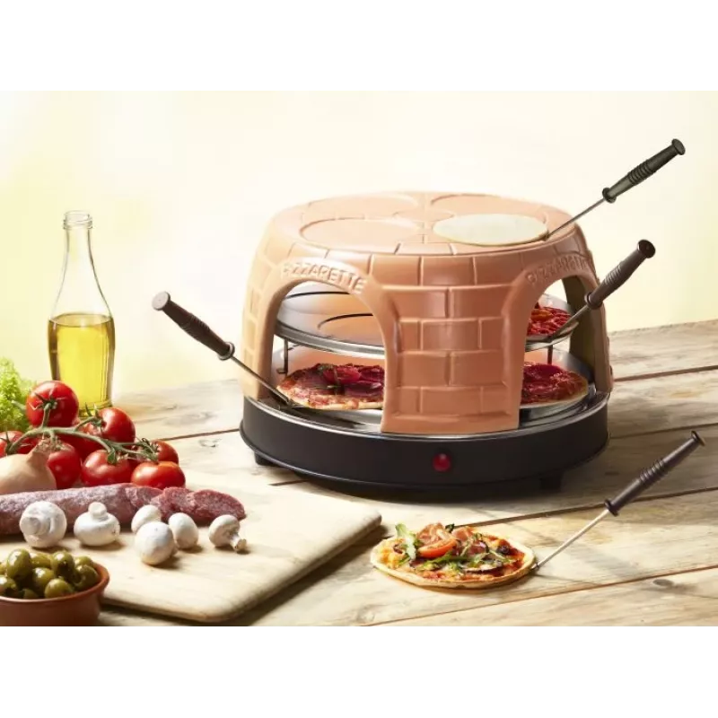 Elektryczny piec do pizzy Emerio PO-116124.1 z funkcją wstępnego pieczenia, odpowiedni dla maksymalnie 8 osób