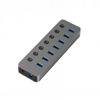 Adapter USB A 3.0 - 7 x USB 3.0 z przełącznikami