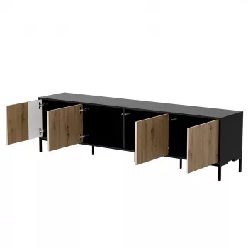 Cama MERCI szafka RTV 200 x 40 x 54 cm czarny/dąb artisan