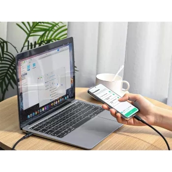 AUKEY CB-SCC241 USB-C Power Delivery PD 240W 5A 20V 1m Nylon Czarny - D