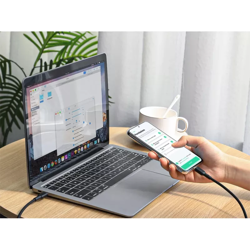 AUKEY CB-SCC241 USB-C Power Delivery PD 240W 5A 20V 1m Nylon Czarny - D