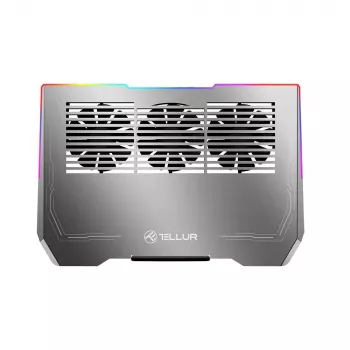 Chłodziarka do laptopa Tellur TLL491321 dla laptopów 17,3 cala, 3 wentylatory, podświetlenie LED RGB