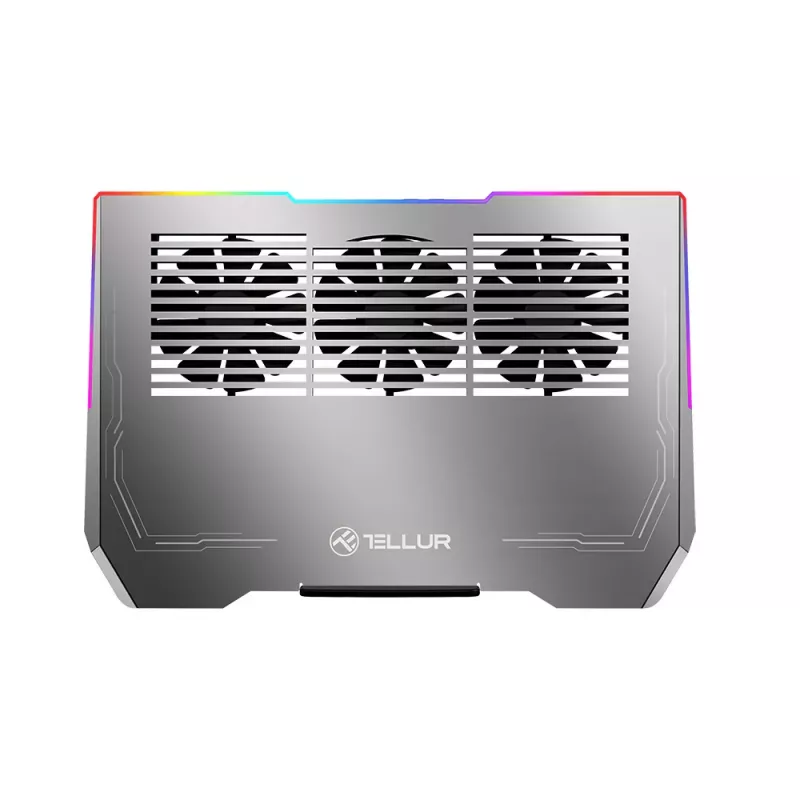 Chłodziarka do laptopa Tellur TLL491321 dla laptopów 17,3 cala, 3 wentylatory, podświetlenie LED RGB
