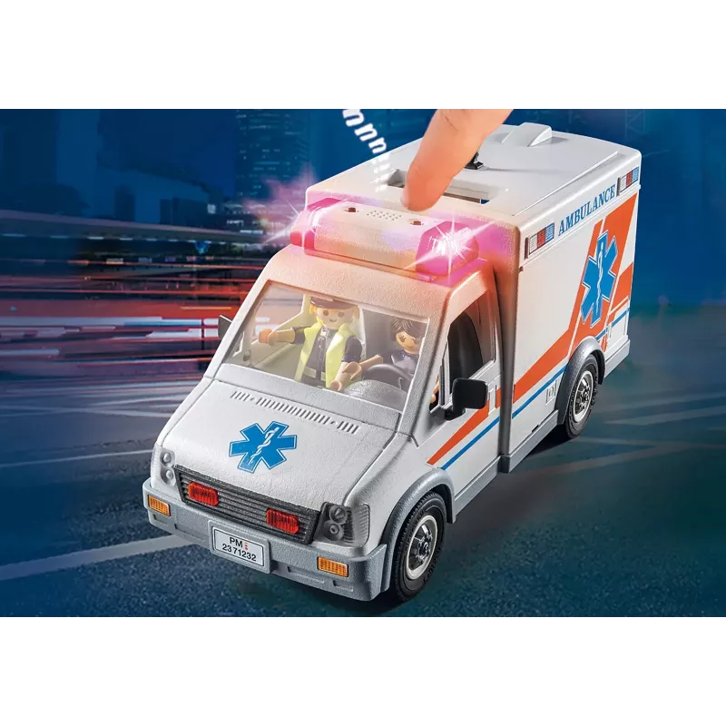 Zabawkowa karetka PLAYMOBIL 71232 — wielokolorowa, dla dzieci 4–10 lat, bateria AAA