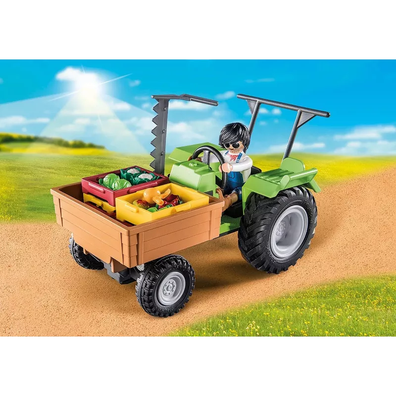 Traktor żniwny z przyczepą Playmobil - zabawa na niby i kreatywna dla dzieci w wieku 6-9 lat - Fat Brain Toys
