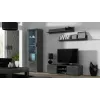 Stolik RTV cama meble SOHO 140 — 1400×430×370 mm, szary blat (płyta wiórowa), szara rama