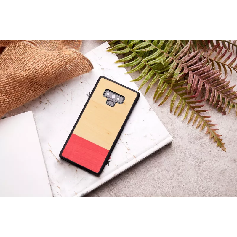 Etui na smartfona man and wood do Galaxy Note 9 — czarne, wzór w stylu niedopasowania
