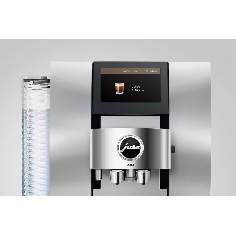 W pełni automatyczny ekspres do kawy JURA Z10 (EB) — zbiornik na wodę 2,4 l, wbudowany młynek, 1450 W, aluminium/biały