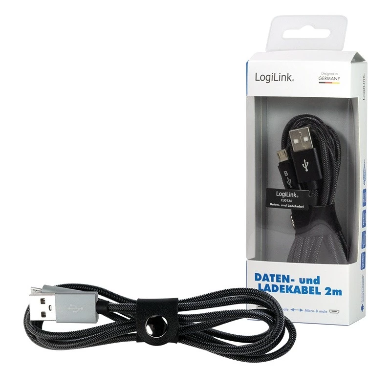 Kabel synchronizacyjny i ładujący USB-A do Micro-B męski 2m
