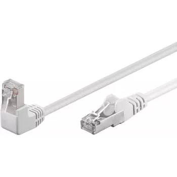 Wentronic Goobay kabel krosowy CAT 5e 1x 90° kątowy, F/UTP, biały, 2 m - mieszanka miedzi CCA, 1x wtyk RJ45 90° (8P8C) (94179)