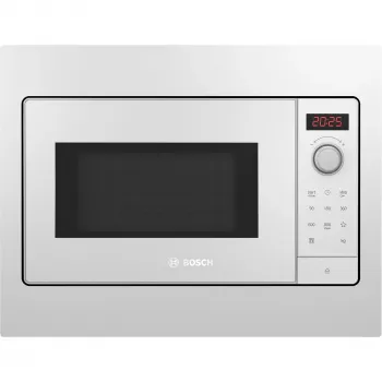 Wbudowana kuchenka mikrofalowa Bosch BFL523MW3, 800 W, 20 l, biała, sterowanie dotykowe i pokrętłem
