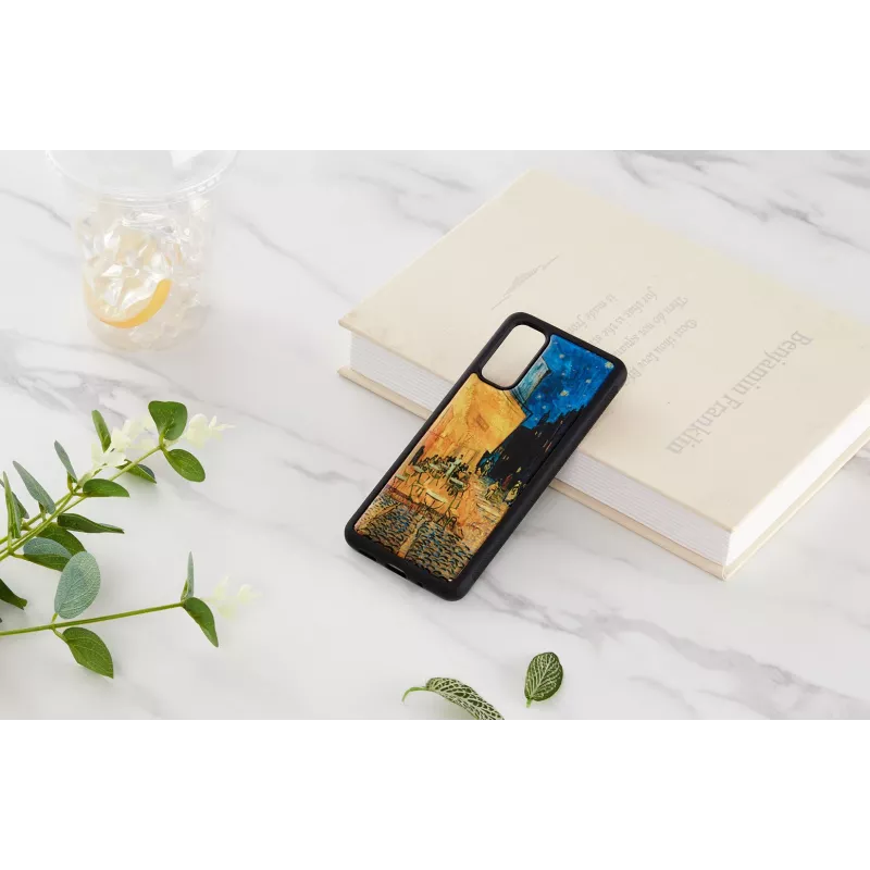Etui ochronne iKins do Samsung Galaxy S20 — czarne z motywem Cafe Terrace