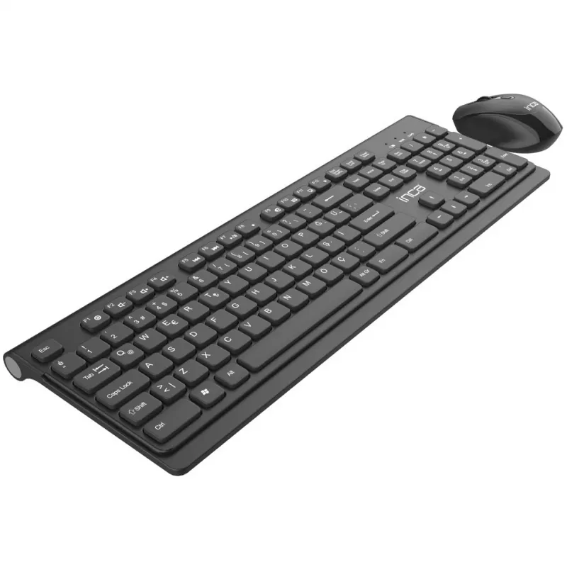 Inca IWS-519 Klawiatura i mysz w zestawie Biurowa RF Wireless QWERTY Turecki Czarny