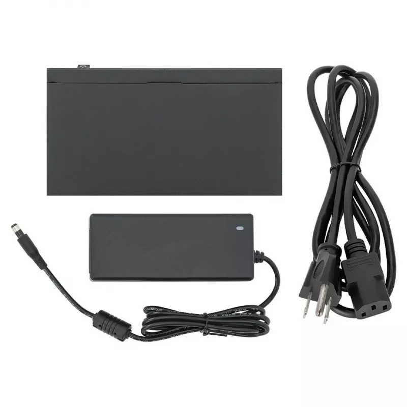 Przełącznik Gigabit 5xPoE Passthrough zasilany przez PoE lub AC, 68W