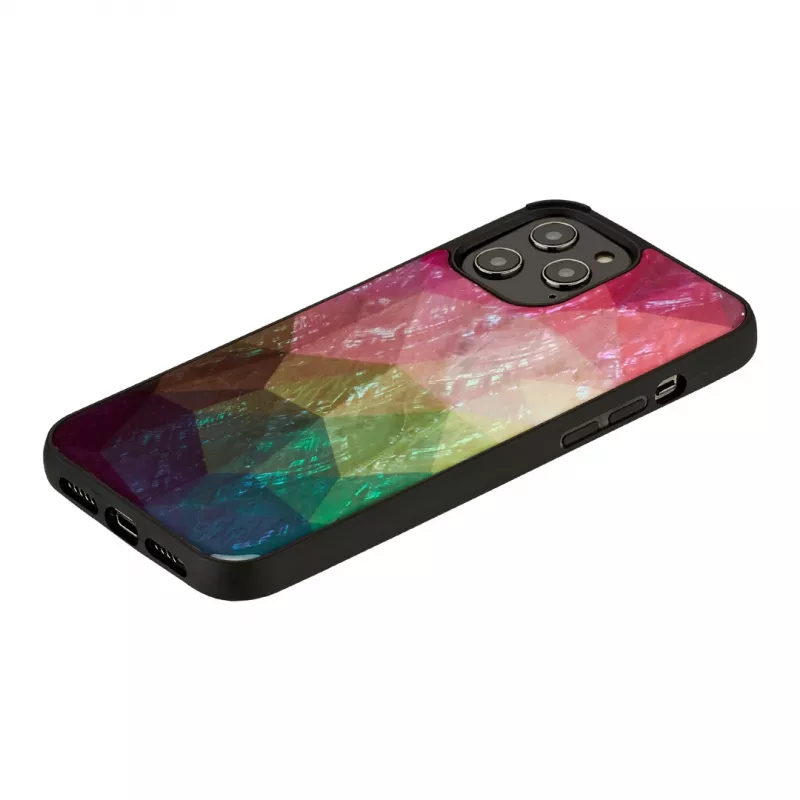 Etui ochronne iKins do Apple iPhone 12 / 12 Pro — wzór wodny kwiat, czarny