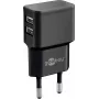 Wentronic goobay Ładowarka Dual USB - Zasilacz - 12 Wat - 2,4 A - 2 Porty wyjściowe (USB) - Czarny (44951)