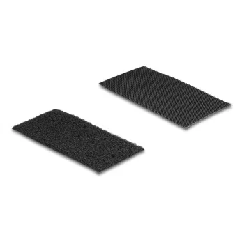 Uchwyt na kable DeLOCK 19105 Rzep samoprzylepny 100x50mm czarny zestaw 10 szt.