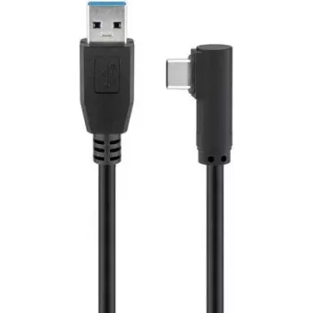 Wentronic goobay - Kabel USB - USB typu A (męsk.) do USB-C (męsk.) kątowy - USB3.0 - 50cm - Okrągły - Czarny (66500)