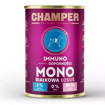CHAMPER Immuno Monoprotein Salmon - karma mokra dla psa - 400g