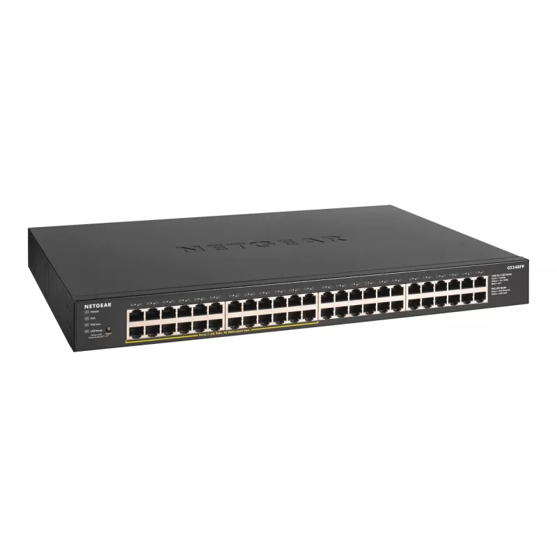 NETGEAR GS348PP Niezarządzalny przełącznik Gigabit Ethernet (10/100/1000) Power over Ethernet (PoE) Czarny