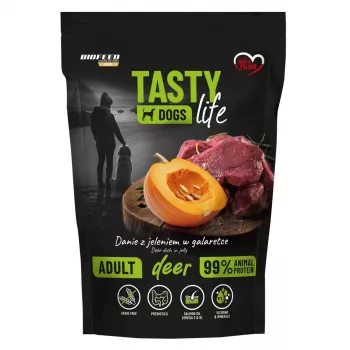 BIOFEED Tasty Dogs Life Deer - mokra karma dla psów - 500g