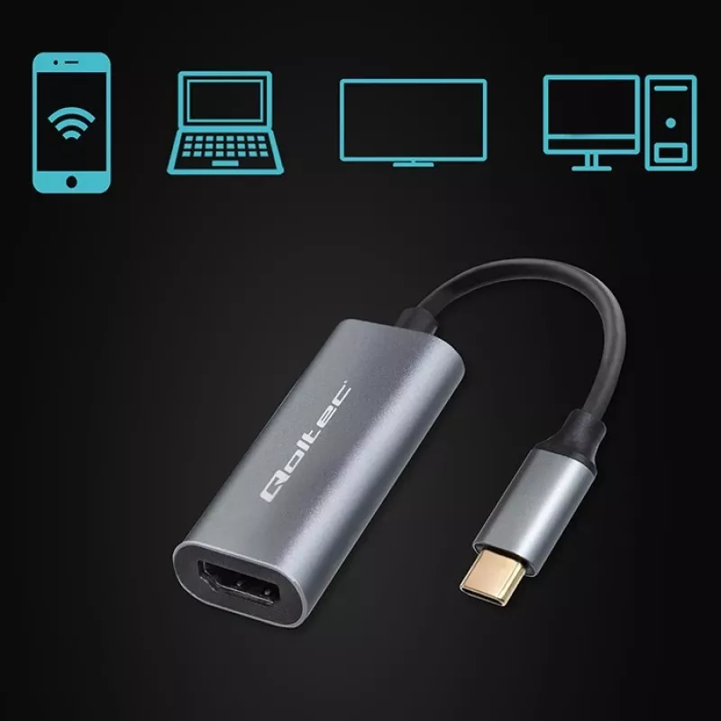 Adapter USB-C na HDMI 4K 60 Hz 32 AWG QOLTEC