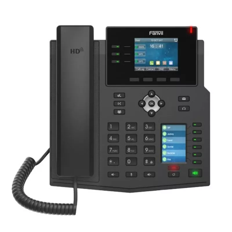 Telefon IP Fanvil X4U Czarny 12 linii LCD Wi-Fi Słuchawka przewodowa