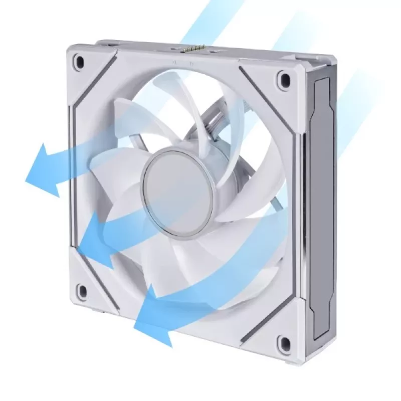 120 mm Lian Li UNI FAN SL-INF Wireless ARGB PWM — biały, modułowy system wentylatorów magnetycznych