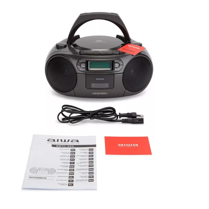 Przenośny zestaw stereo Aiwa BBTC-550BK Cyfrowy 6 W FM PLL Czarny