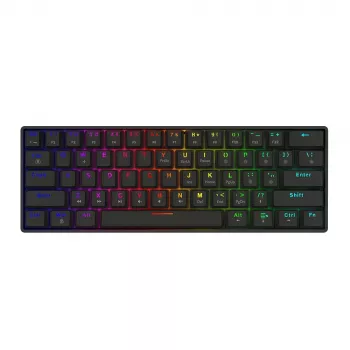 Mechaniczna klawiatura gamingowa SAVIO CzarnyOUT X2 PEACH — 61 klawiszy 60% QWERTY, RGB LED, hot-swap, USB Typ-A/Typ-C, odłączany kabel