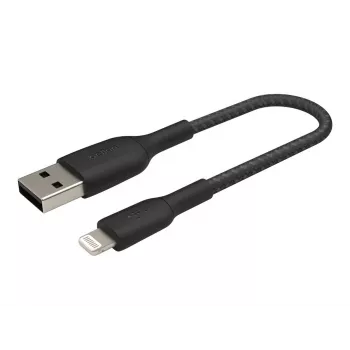 Kabel pleciony USB-Lightning 15 cm czarny