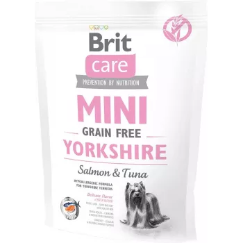 Sucha karma dla psa Brit Mini Adult Yorkshire 400 g — dorosłe psy małych ras, z łososiem, 30% białka, 19% tłuszczu, 10% wilgotności