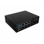 Przełącznik sieciowy LANBERG ILFE-8P-1GE-1S-120 — Light Industrial PoE, 4x PoE++ (BT), 4x PoE+ (AT), 1x Gigabit, 1x SFP+, montaż na szynie DIN, niezarządzalny