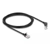 Delock - Kabel sieciowy - RJ-45 (M) do góry pod kątem do RJ-45 (M) prosty - 2,0 m - 4,5 mm - S/FTP - CAT 6a - ekranowany, bezhalogenowy - czarny (80288)