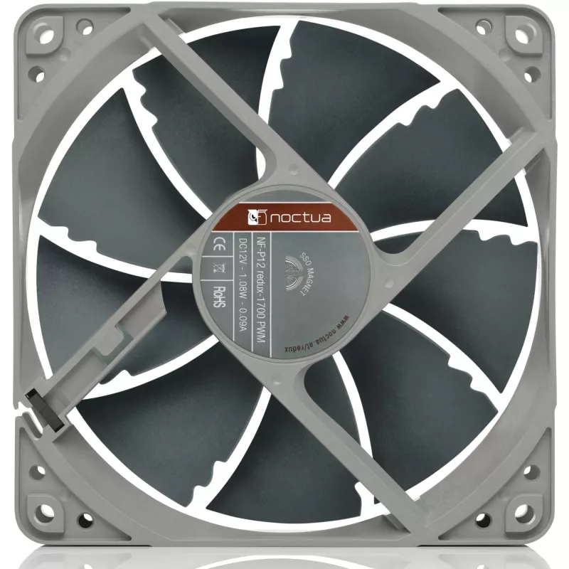 Wentylator Noctua NF P12 redux-1700 PWM, 120 mm, 12 V, 1700 RPM, 4-pin PWM, 120.2 m³/h, 25.1 dB