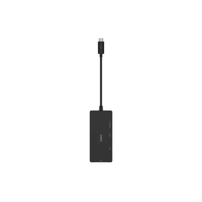 Linksys Belkin - Adapter wideo - USB-C (M) na HD-15 (VGA), DVI-I, HDMI, DisplayPort (W) - wsparcie 4K - czarny (AVC003BTBK)