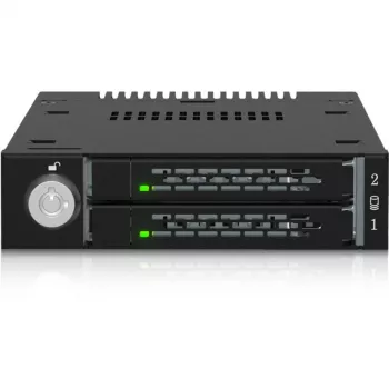 ICY DOCK - ToughArmor - MB834MK-B V2 - 2x M.2 NVMe na 1x wnękę 3,5 cala mobilna kieszeń metalowa z zamkiem na klucz SlimSAS 4i czarna