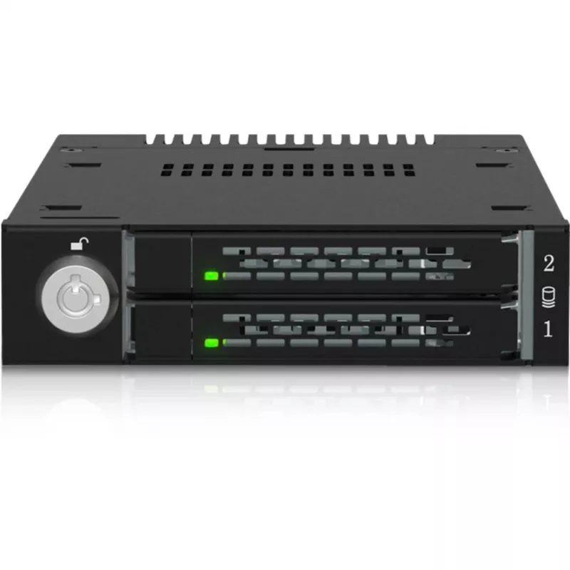 ICY DOCK - ToughArmor - MB834MK-B V2 - 2x M.2 NVMe na 1x wnękę 3,5 cala mobilna kieszeń metalowa z zamkiem na klucz SlimSAS 4i czarna