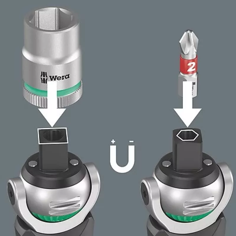 Wera Zyklop 8009 Pocket Imperial Set 1 - Knarrenschraubendreher mit Bit-Satz