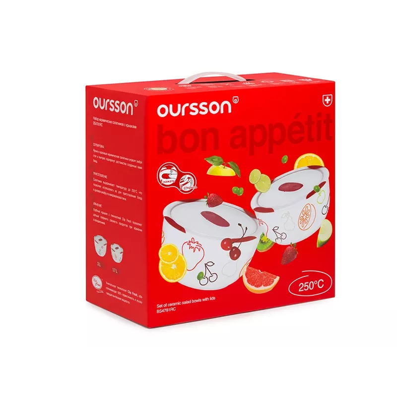 Komplet misek OURSSON BS4781RC/DC Okrągłe Ceramiczne 3L Białe 2 szt.