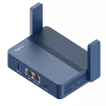 Przenośny router Cudy TR3000 AX3000 Wi‑Fi 6, Gigabit Ethernet WAN/LAN, USB-A, anteny zewnętrzne, niebieski