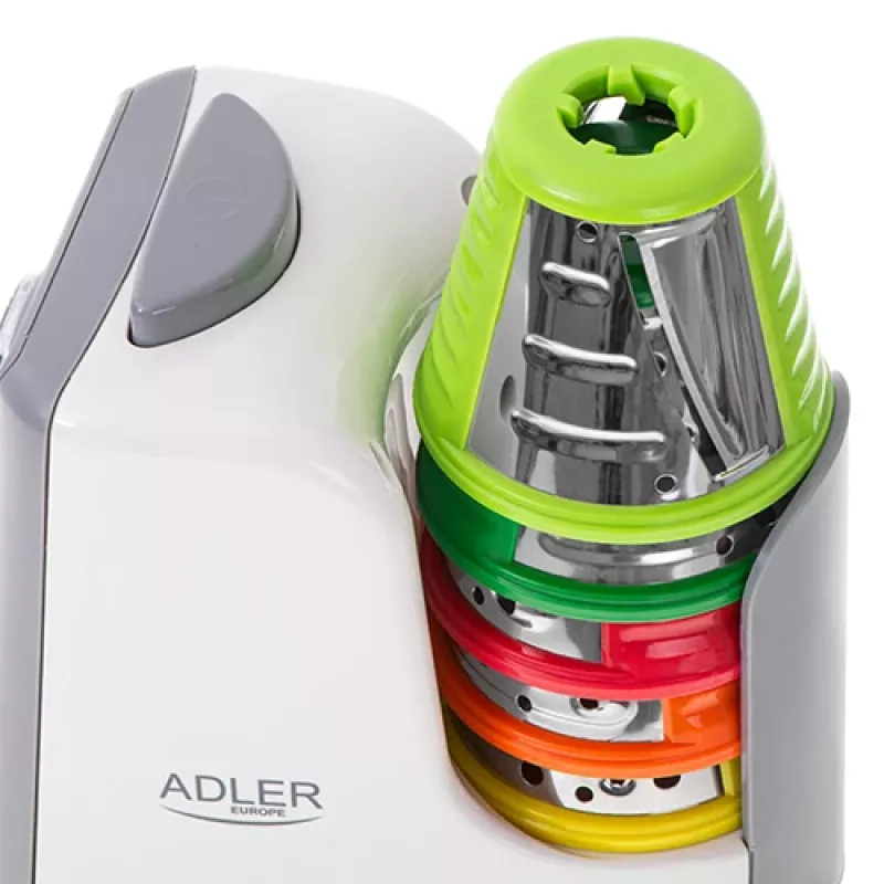 Krajalnica do warzyw Adler AD 4815, 150 W, 5 nasadek, obudowa ABS, biało-szara