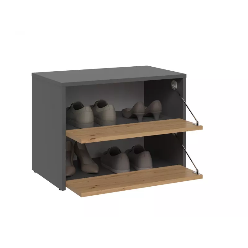 Zamknięty organizer na buty górny e-sklep MODO ANT/ART — Antracyt i Dąb, płyta wiórowa