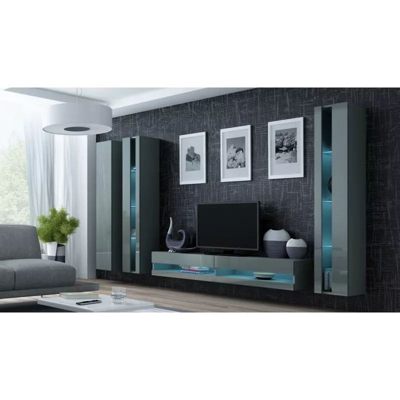 Cama stojak TV VIGO nowy 30/180/40 biały/szary połysk