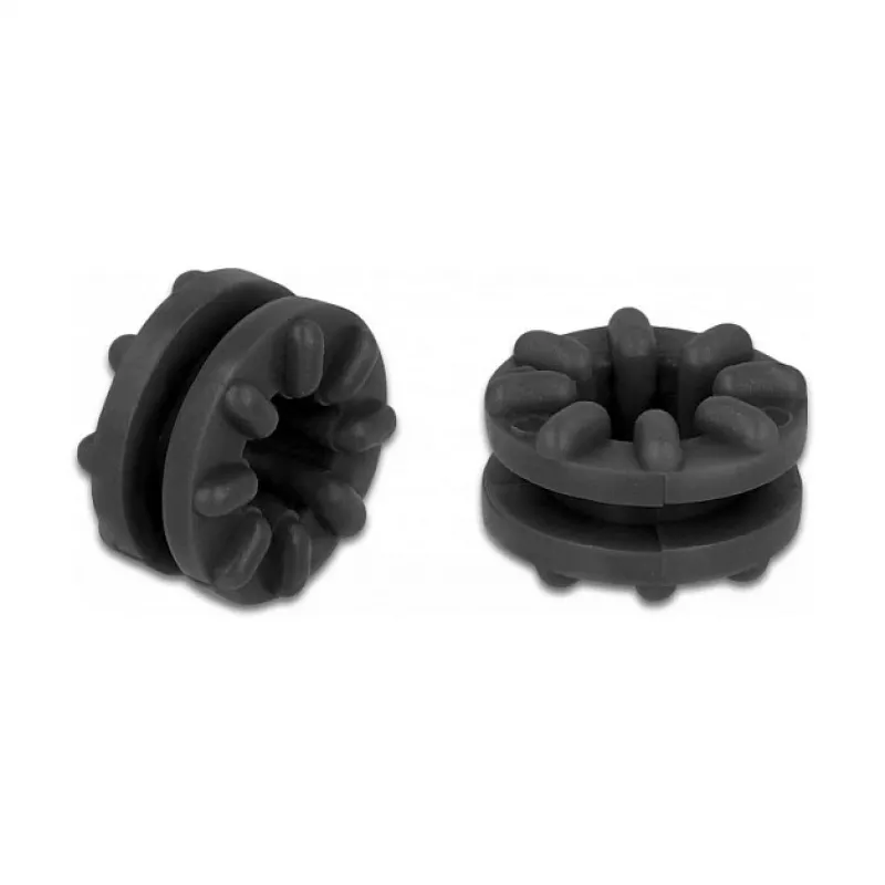 Grommet DeLOCK Antywibracyjny grommet czarny 10 sztuk