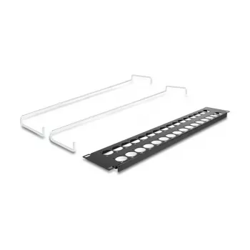DeLOCK 67057 19-calowy panel krosowy typu D z odciążeniem, 32-portowy, czarny