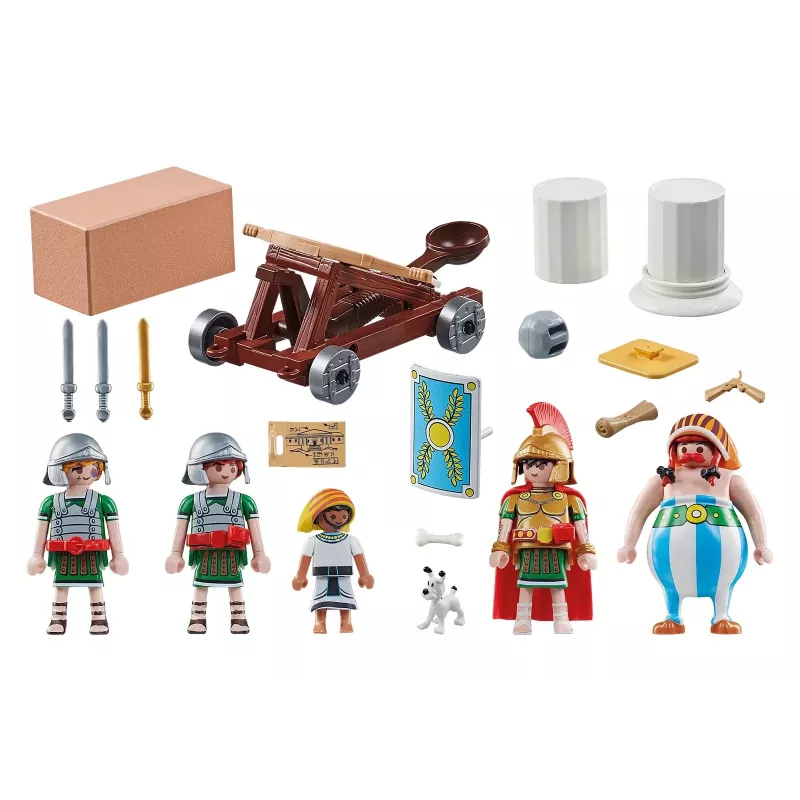 Playmobil 71268 Asterix: Edifis i bitwa o pałac Działająca katapulta Rzymian Kolekcja Figurki do zabawy Kreatywna zabawa w odgrywanie ról